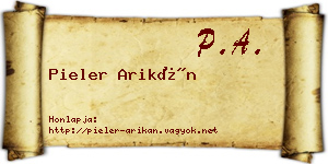 Pieler Arikán névjegykártya